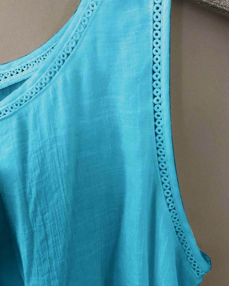 Slit Round Neck Tank Top