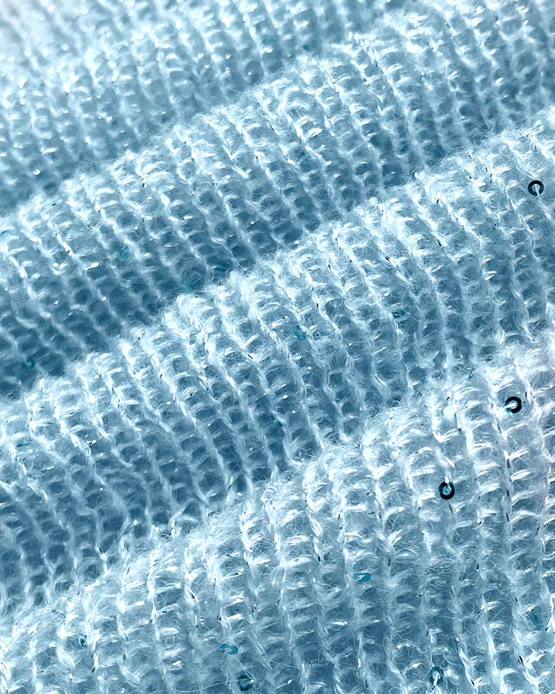 Lurex Cold Shoulder Hollow out Knit Cover Up Casual Drop Shoulder Top