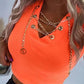 Chain Decor Ribbed Crop Top