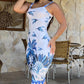 Tropical Daisy Print Cami Dress