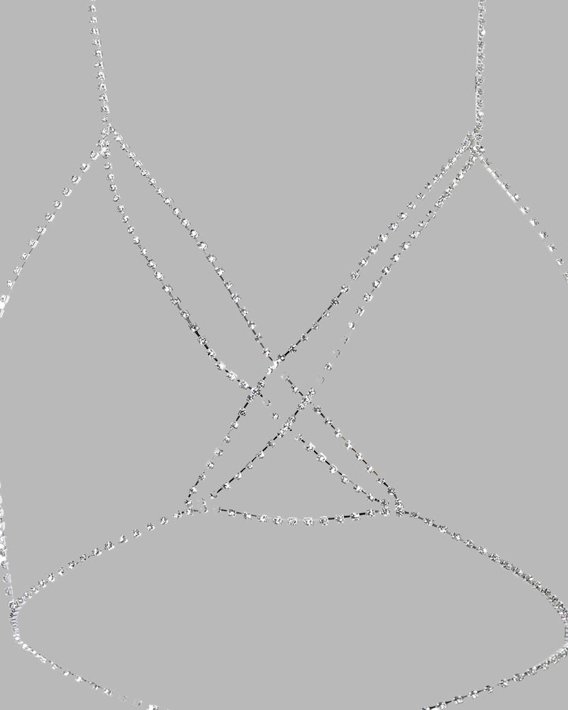 1PCS Criss Cross Rhinestone Decor Body Chain