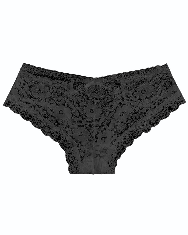 Bowknot Decor Criss Cross Cutout Lace Panty