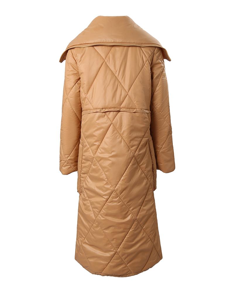 Long Sleeve Zip Up Puffer Coat