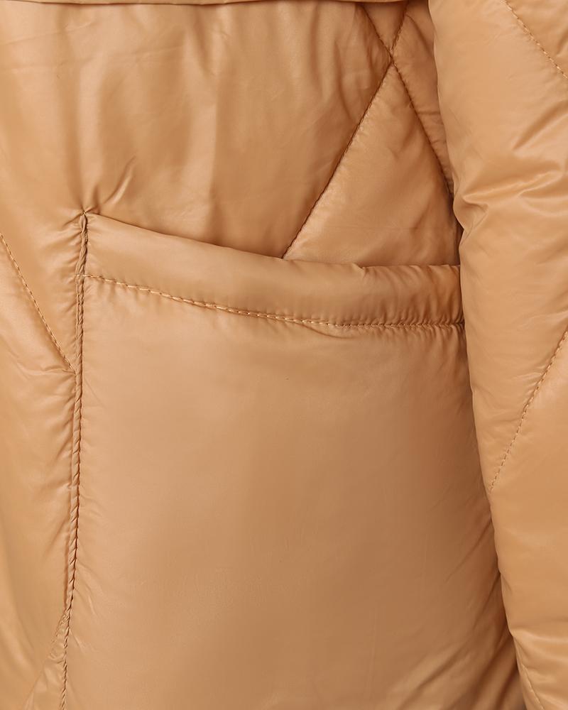 Long Sleeve Zip Up Puffer Coat
