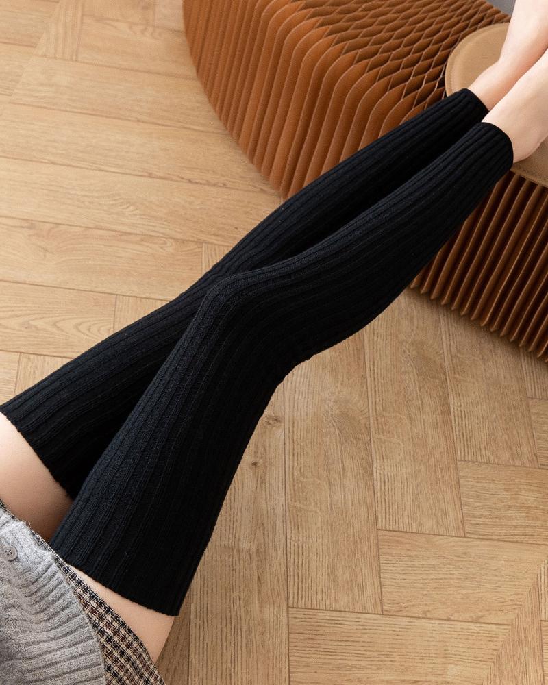 1Pair Thigh High Knit Leg Warmers Winter Warm Footless Long Boot Socks
