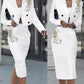 Sequin Floral Blazer Coat & Slit Skirt Set