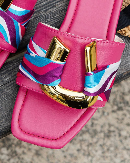 Geometric U Pattern Square Fashionable Slippers