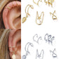 5pcs Minimalist Non Piercing Cartilage Clip Cross Helix Ear Cuffs Set