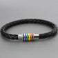 1pc Rainbow Stripe Braided Magnet Bracelet