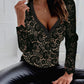 V Neck Buttoned Lace Top