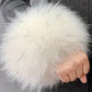 1Pair Faux Fur Fluffy Wrist Cuffs Arm Warmer Gloves
