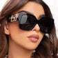 1Pair Hollow Out Square Frame Sunglasses