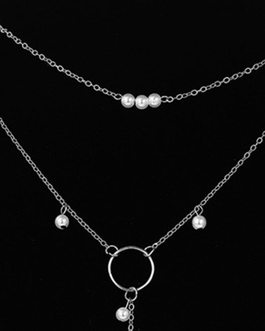 1pc Beaded O Ring Tassel Design Necklace