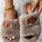Buckled Fluffy Soft Winter Slippers