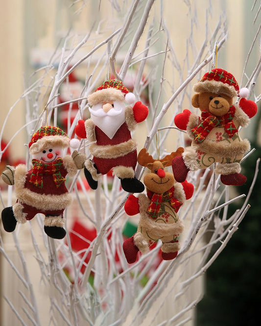 1pc Christmas Santa Elk Snowman Bear Hanging Dolls Ornaments