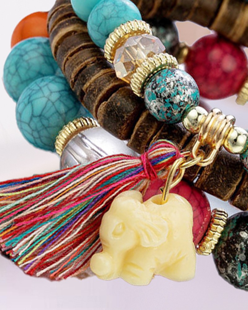 1pcs Bohemian Turquoise Beaded Multi layer Bracelet