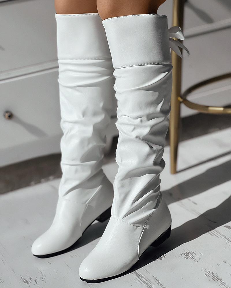Tied Detail Eyelet Chunky Martin Boots