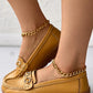 O Ring Decor Comfort Casual Wedge Loafers