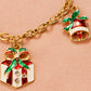 Christmas Gift / Bell / Floral Pattern Chain Bracelet