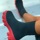 Wide Fit High Top Flatform Sock Sneakers