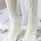 1Pair Thigh High Cable Knit Leg Warmers Winter Warm Long Boot Socks