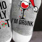 1Pair Christmas Wine Glass Letter Print Socks