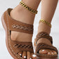 Hollow Argyle Embroidery Wedge Sandals