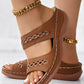 Hollow Argyle Embroidery Wedge Sandals