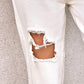 Ripped Cutout High Waist Pocket Design Jeans
