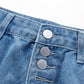 Button Fly Ripped Low Waist Jeans