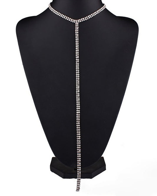 1pc Halter Rhinestone Decor Necklace