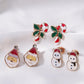 6Pairs Christmas Tree Santa Snowman Candy Cane Gloves Drop Hoop Earrings Set