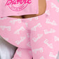 Come On Barbie Let's Go Party Print Buttoned Flap Adult Onesie