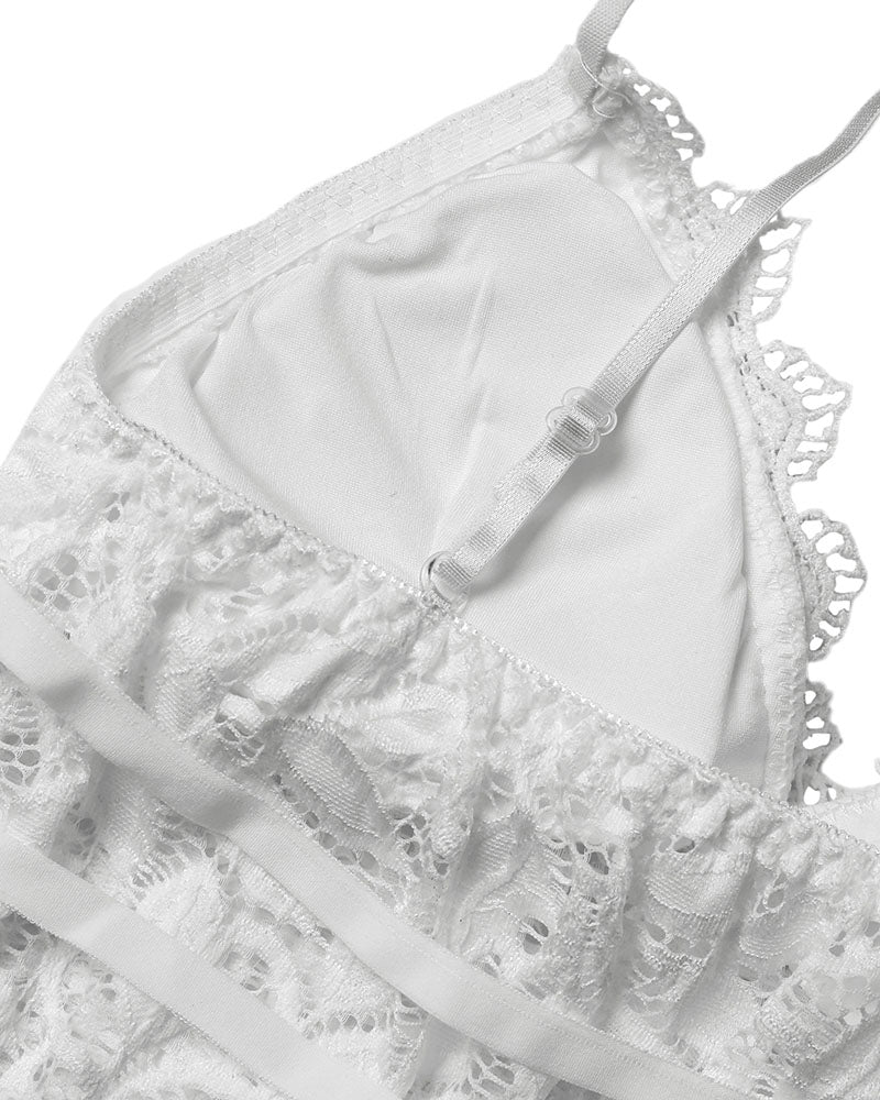 Guipure Lace V Neck Spaghetti Strap Top