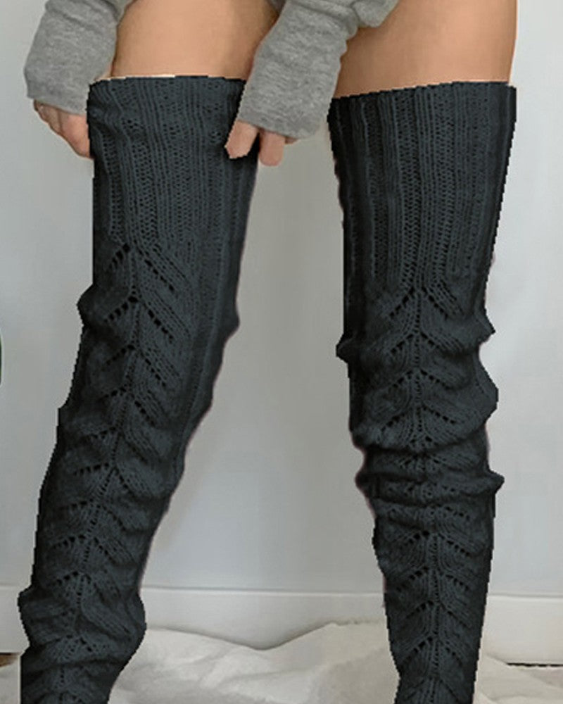 1Pair Thigh High Knit Leg Warmers Winter Warm Long Boot Socks