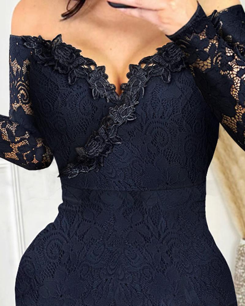 Lace Long Sleeve Bodycon Dress