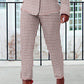 Plus Size Plaid Print Shawl Collar Blazer Coat & Pants Set