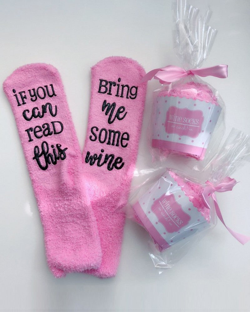 1Pair Funny Letter Print Crew Socks