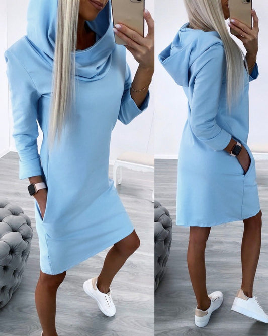Long Sleeve Hooded Casual Dress