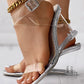 Clear Cross Strap Wedge Sandals