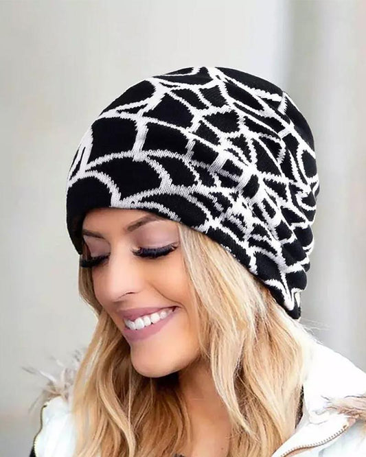 Halloween Spider Web Winter Thermal Knit Hat
