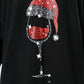 Christmas Wine Glass Print Casual Dress