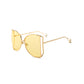 1Pair Pearls Half Round Big Frame Gradient Sunglasses