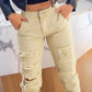 Ripped Pocket Design Cuffed Pants
