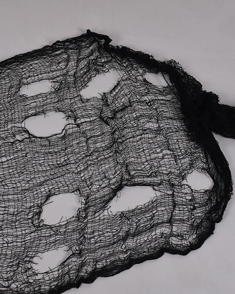 457 x 76 x 0.1 Halloween Black Creepy Cloth Spooky For Haunted House Halloween Party Doorway Outdoors Decoration