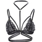 O Ring Cutout Halter Lace Bralette