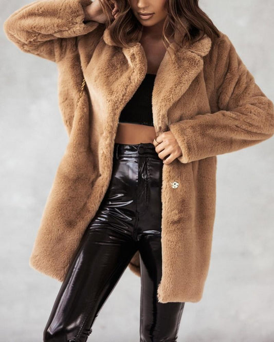 Long Sleeve Fluffy Teddy Coat