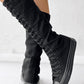 Canvas Side Zipped Lace Up Boots