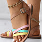 Colorblock Crisscross Ankle Strap Summer Sandals