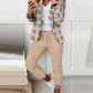 Shawl Collar Single Button Blazer & Plaid Pants Set